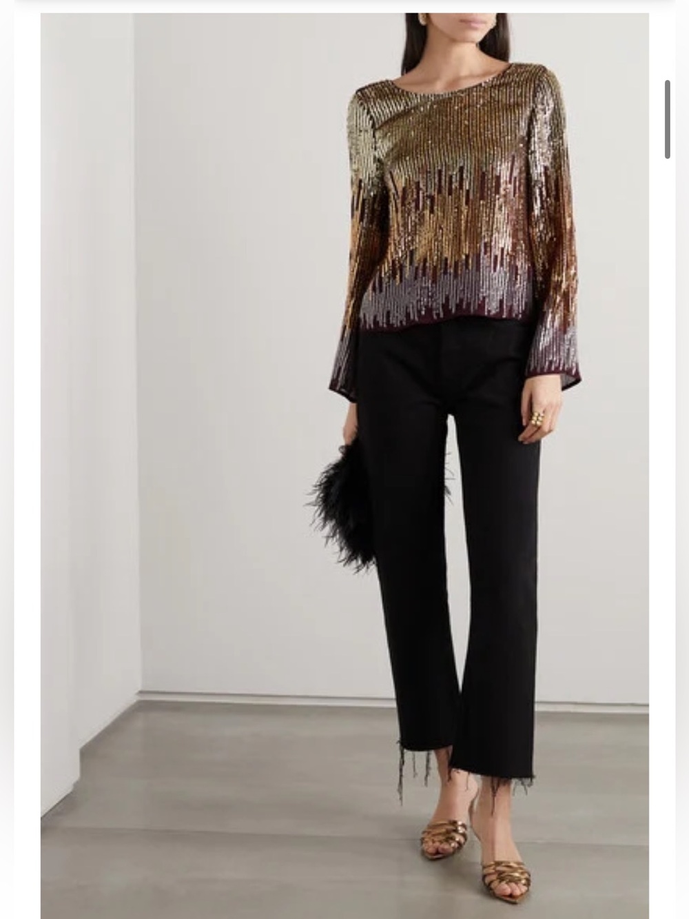 Rixo Bettina sequined chiffon blouse
Ombre Gold Purple M